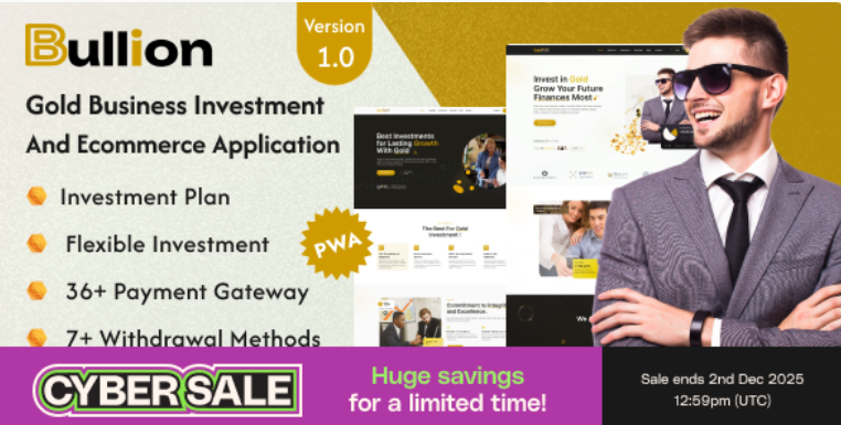 Bullion - Gold HYIP Investment And Ecommerce Application cover image