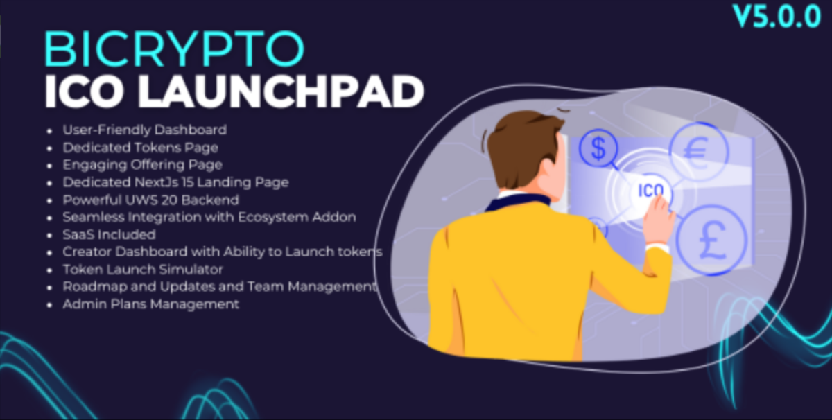 ICO LaunchPad Addon For Bicrypto - Token Initial Offerings, Projects, Phases, Allocations cover image