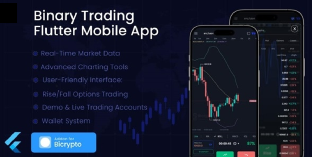 Binary Trading Flutter Mobile App cover image