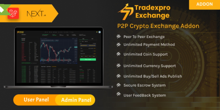 Tradexpro P2P - Peer To Peer Crypto Exchange Addon cover image