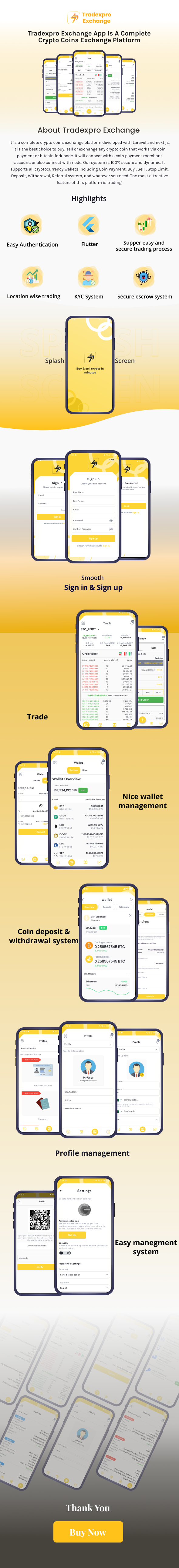 Tradexpro Exchange - Crypto Buy Sell and Trading Flutter Mobile App screenshot