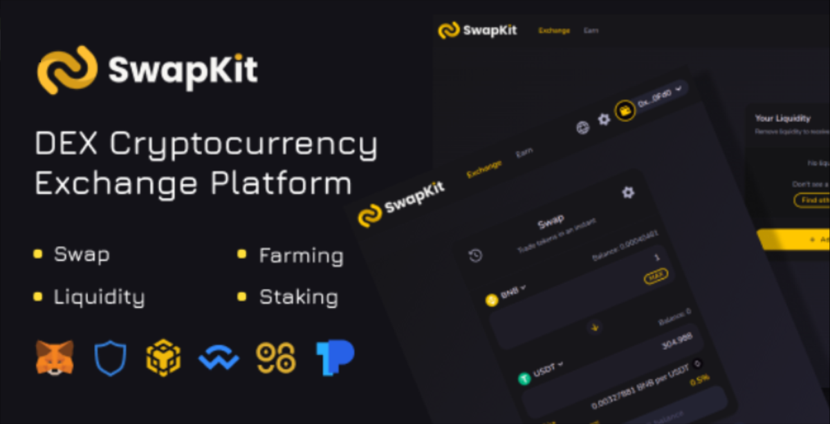 SwapKit DEX - Decentralized Cryptocurrency Exchange Platform, Farm, Staking, Swap cover image