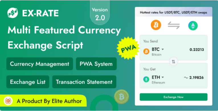EX-RATE - A Complete Money Exchange PWA Solution cover image