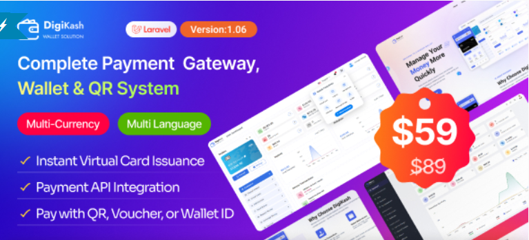 DigiKash - Complete Payment Gateway, Wallet & QR System cover image