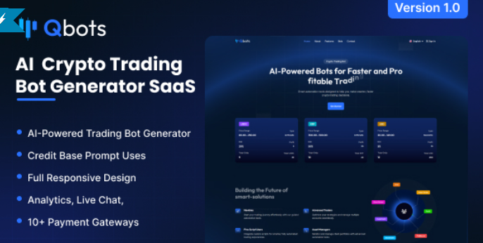 Qbots – AI Powered Crypto Trading Bot Generator cover image