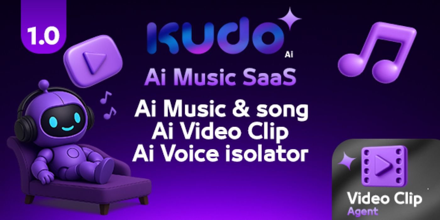 Kudo AI - AI Music Voice And Video Generator SaaS cover image