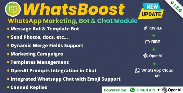 WhatsBoost - WhatsApp Marketing, Bot & Chat Plugin for Rise CRM cover image