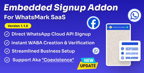WhatsApp Embedded Signup Addon for WhatsMarkSaaS cover image