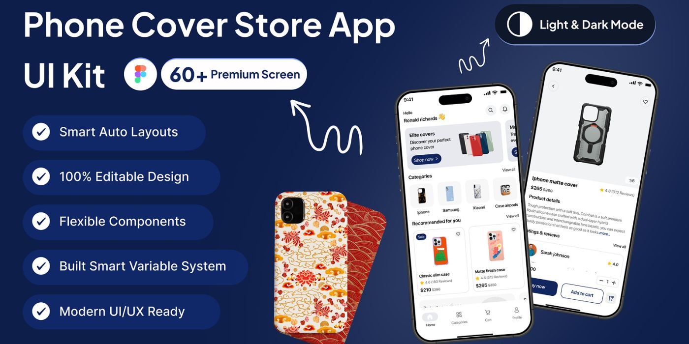 PhoneCoverX – Phone Cover Store App UI Kit cover image