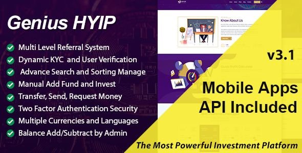 Genius HYIP - All in One Investment Platform cover image