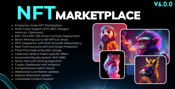 NFT Marketplace for Bicrypto - Multi-Chain NFT Trading, Smart Contract Deployment & Creator Tools cover image