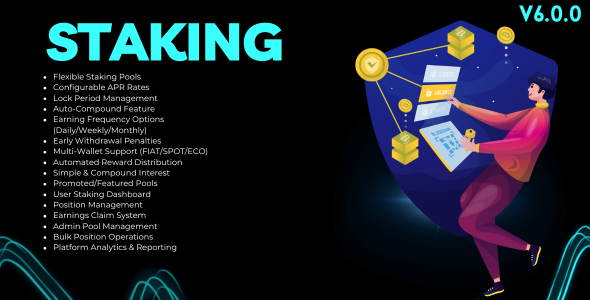 Staking for Bicrypto - Token Staking Pools, APR Rewards & Auto-Compound System Addon cover image