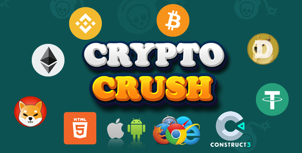 Crypto Crush - Crypto Game - HTML5/Mobile (C3p) cover image