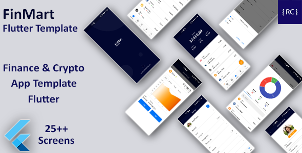 Crypto App Android + Crypto App iOS Template | Finance & Crypto App Template | Flutter | FinMart cover image